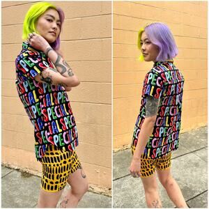 Nooworks Women's Joyce Special Print button Down shirt size Medium